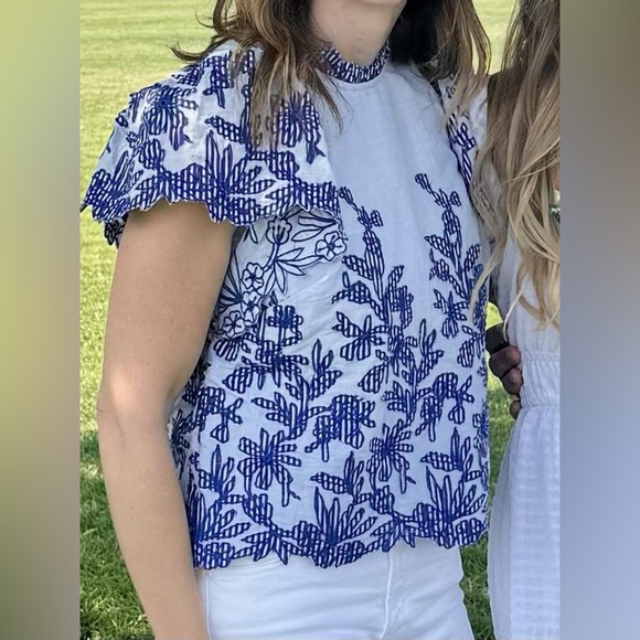 NWT Size XS - The Lainie High-Neck Cotton Lace Cutwork Blouse (NWT US$ 138) - Picture 14 of 16